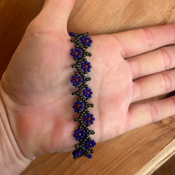 Anklet/bracelet handmade seed bead with cylinder twist closure - Picture 3 of 7